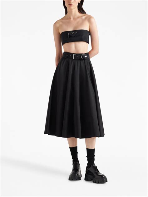 prada skirt with belt|Prada pleated midi skirt.